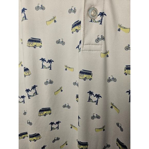 Anderson Ord Men's Polo Cream Travel Theme Size Medium NWT Boats Vans Hammock - Picture 3 of 8